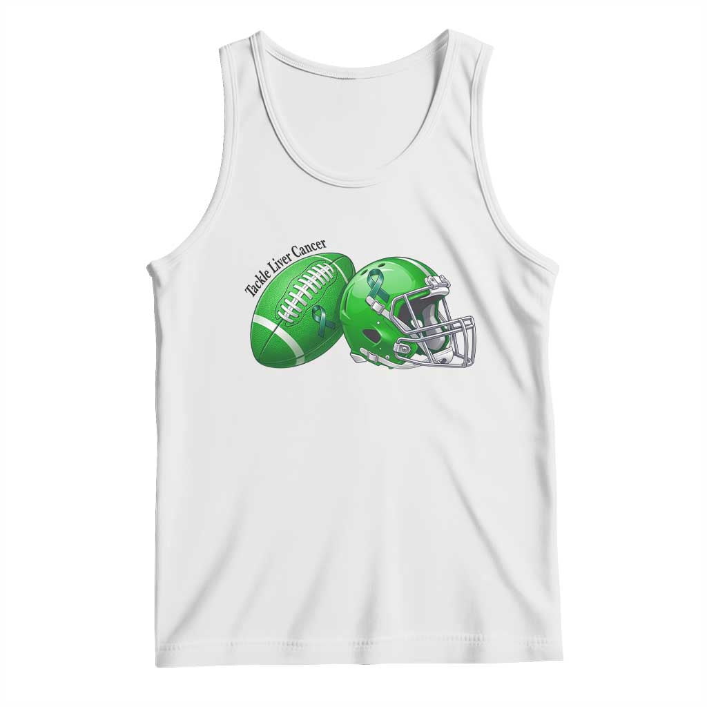 Liver Cancer Support Gift Tank Top October Tackle Cancer Football TS12 White Print Your Wear