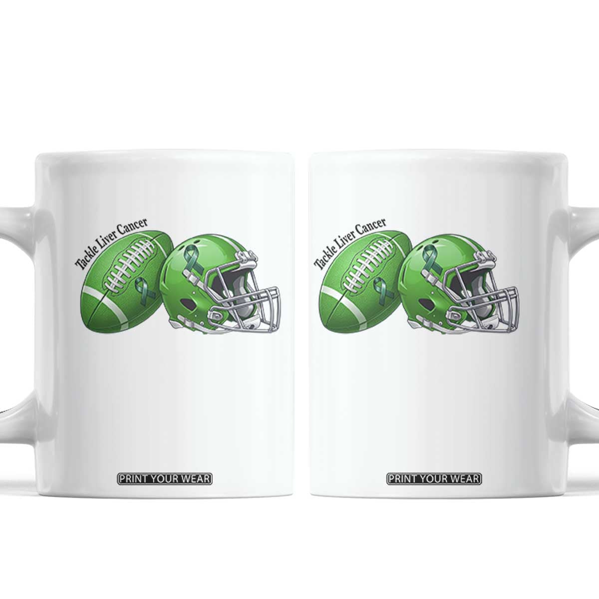 Liver Cancer Support Gift Coffee Mug October Tackle Cancer Football TS12 White Print Your Wear
