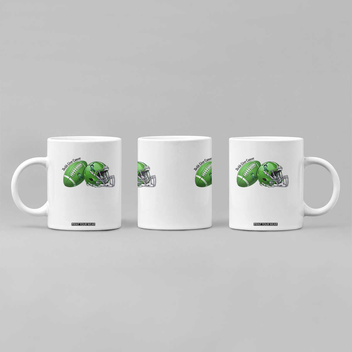 Liver Cancer Support Gift Coffee Mug October Tackle Cancer Football TS12 Print Your Wear