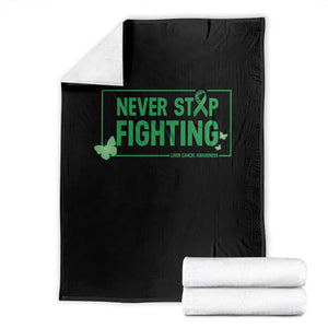 Liver Cancer Warrior Throw Blanket Never Stop Fighting Support Gift TS12 Black Print Your Wear