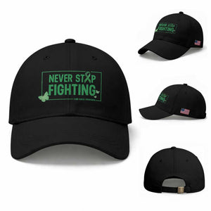 Liver Cancer Warrior Baseball Cap Never Stop Fighting Support Gift TS12 Baseball Cap Universal Fit Black Print Your Wear