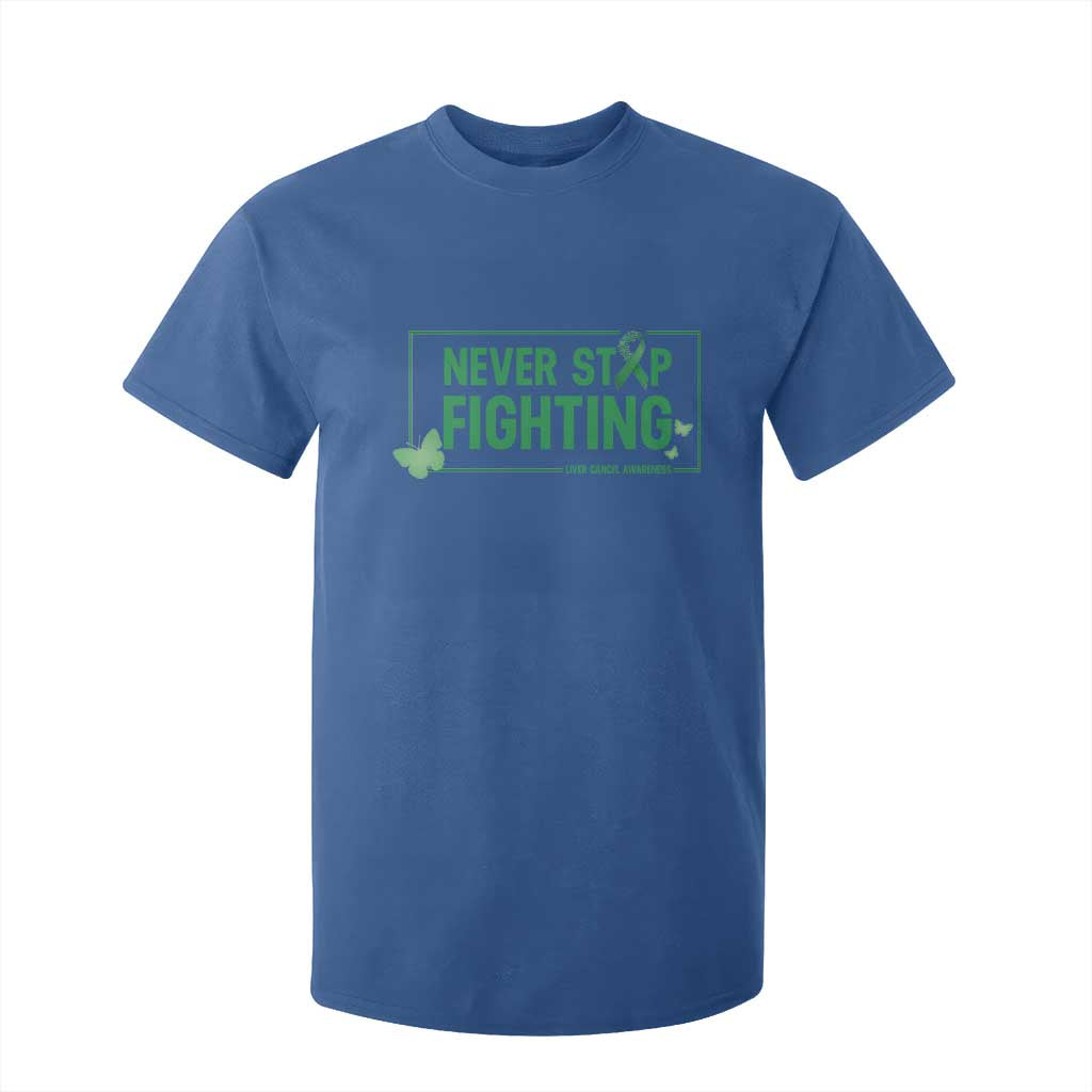 Liver Cancer Warrior T Shirt For Kid Never Stop Fighting Support Gift TS12 Royal Blue Print Your Wear