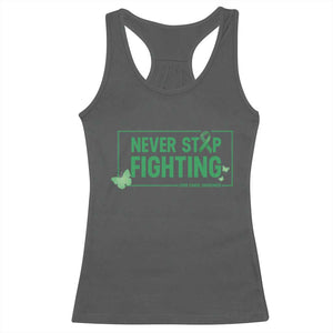 Liver Cancer Warrior Racerback Tank Top Never Stop Fighting Support Gift TS12 Dark Heather Print Your Wear