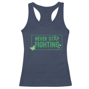 Liver Cancer Warrior Racerback Tank Top Never Stop Fighting Support Gift TS12 Navy Print Your Wear
