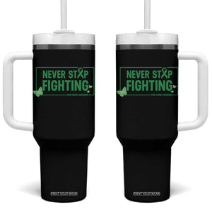Liver Cancer Warrior Tumbler With Handle Never Stop Fighting Support Gift TS12 One Size: 40 oz Black Print Your Wear