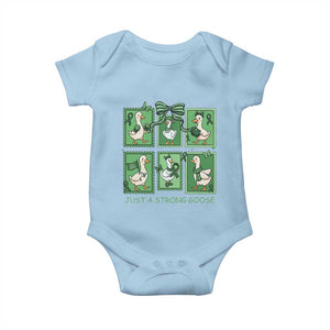 Funny Liver Cancer Warrior Support Gift Baby Onesie Just A Strong Goose TS12 Light Blue Print Your Wear