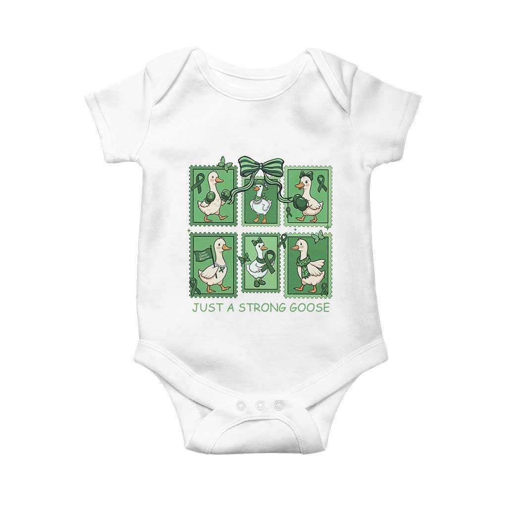 Funny Liver Cancer Warrior Support Gift Baby Onesie Just A Strong Goose TS12 White Print Your Wear