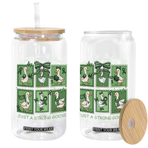 Funny Liver Cancer Warrior Support Gift Glass Can Just A Strong Goose TS12 Print Your Wear