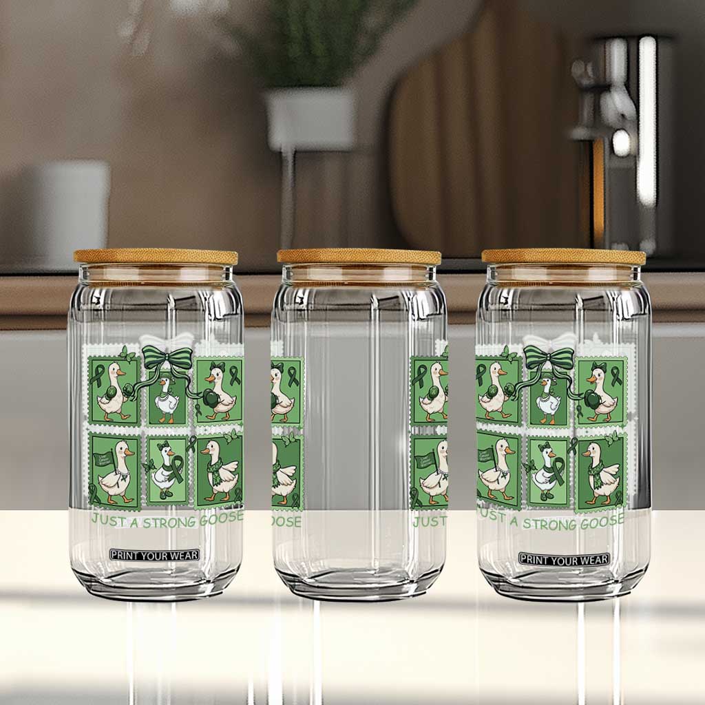 Funny Liver Cancer Warrior Support Gift Glass Can Just A Strong Goose TS12 Print Your Wear