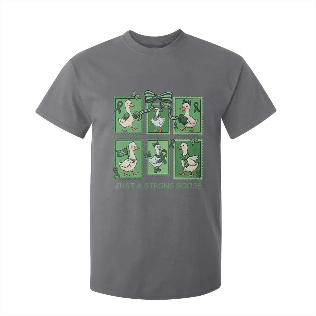 Funny Liver Cancer Warrior Support Gift T Shirt For Kid Just A Strong Goose TS12 Charcoal Print Your Wear