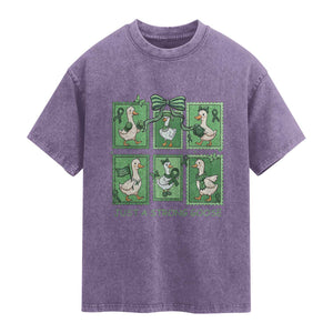 Funny Liver Cancer Warrior Support Gift Washed Cotton T-Shirt Just A Strong Goose