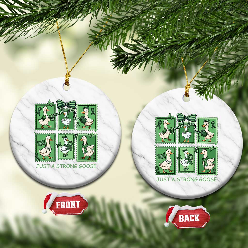 Funny Liver Cancer Warrior Support Gift Ceramic Ornament Just A Strong Goose TS12 1pc White Marble Print Your Wear