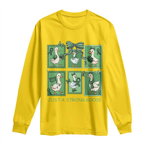 Funny Liver Cancer Warrior Support Gift Long Sleeve Shirt Just A Strong Goose TS12 Daisy Print Your Wear