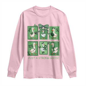 Funny Liver Cancer Warrior Support Gift Long Sleeve Shirt Just A Strong Goose TS12 Light Pink Print Your Wear