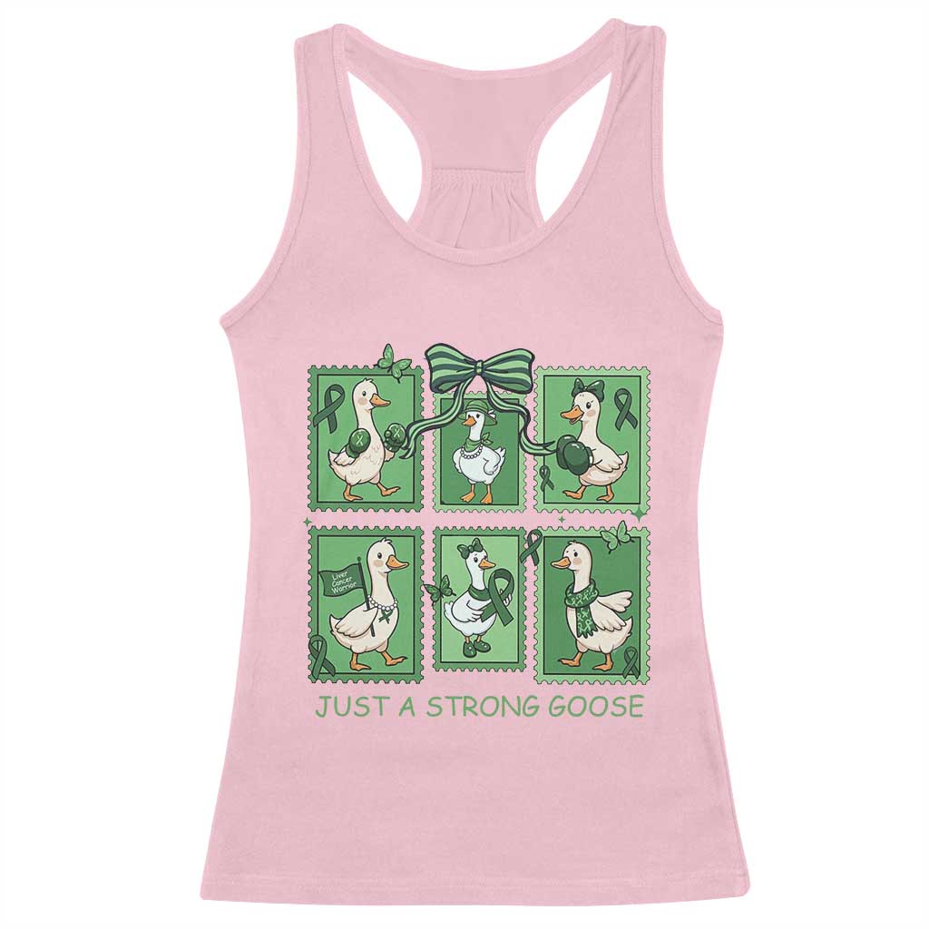 Funny Liver Cancer Warrior Support Gift Racerback Tank Top Just A Strong Goose TS12 Light Pink Print Your Wear