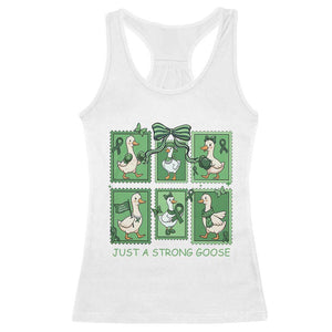 Funny Liver Cancer Warrior Support Gift Racerback Tank Top Just A Strong Goose TS12 White Print Your Wear