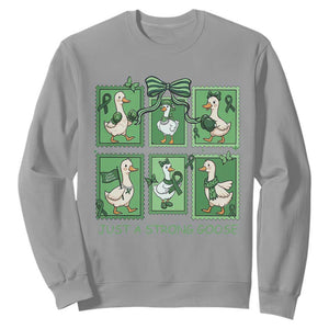 Funny Liver Cancer Warrior Support Gift Sweatshirt Just A Strong Goose TS12 Sport Gray Print Your Wear