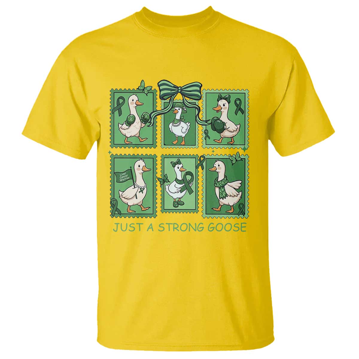 Funny Liver Cancer Warrior Support Gift T Shirt Just A Strong Goose TS12 Daisy Print Your Wear