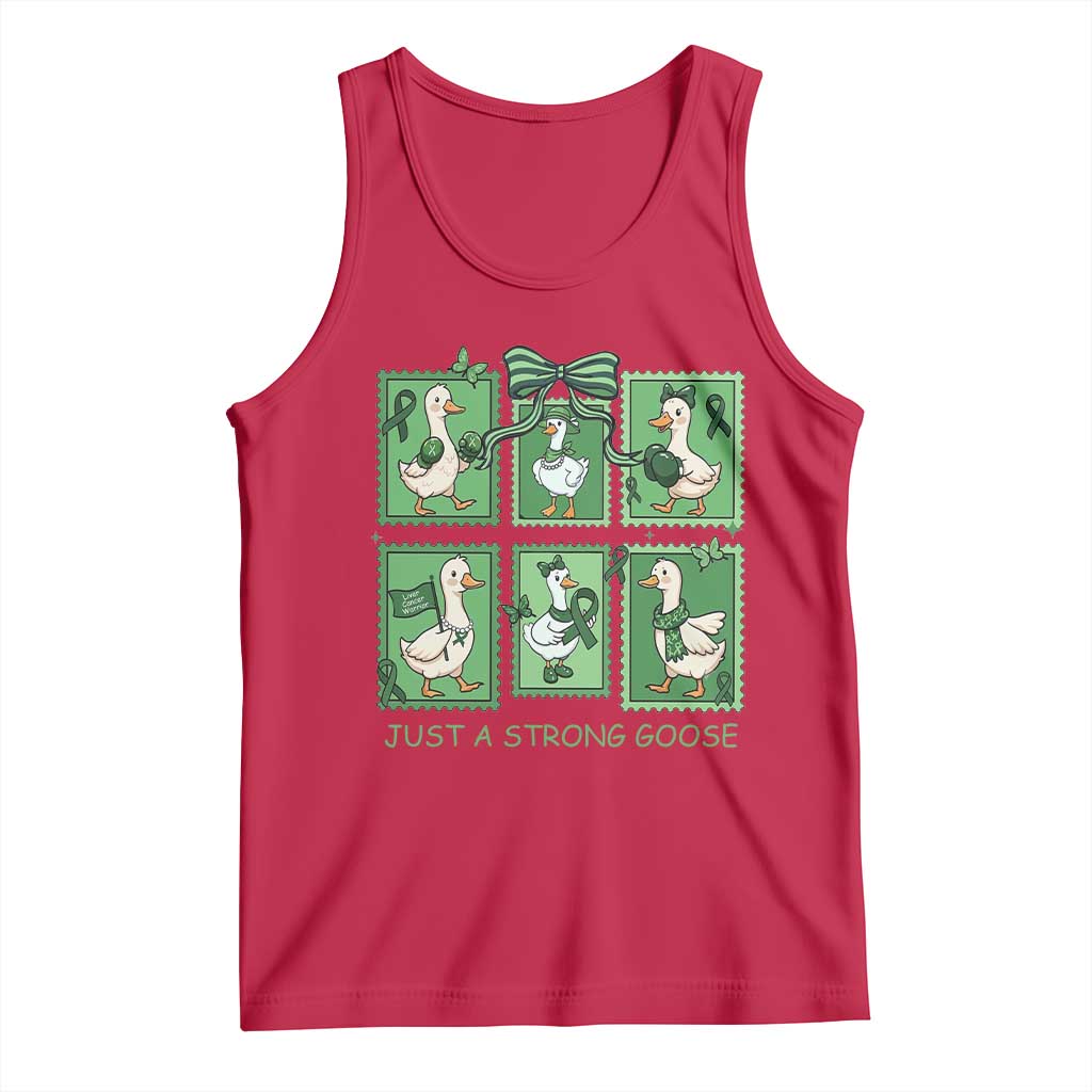 Funny Liver Cancer Warrior Support Gift Tank Top Just A Strong Goose TS12 Red Print Your Wear