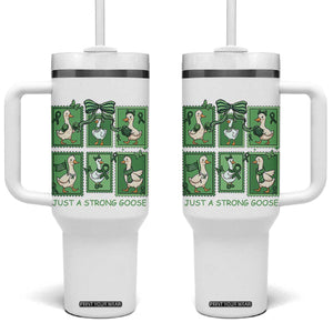 Funny Liver Cancer Warrior Support Gift Tumbler With Handle Just A Strong Goose TS12 One Size: 40 oz White Print Your Wear
