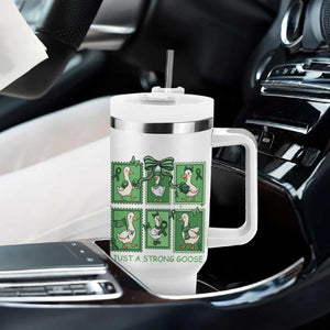 Funny Liver Cancer Warrior Support Gift Tumbler With Handle Just A Strong Goose TS12 Print Your Wear