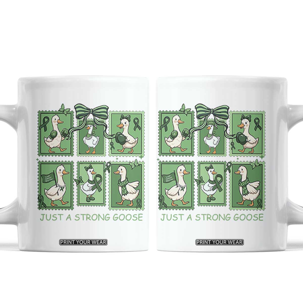 Funny Liver Cancer Warrior Support Gift Coffee Mug Just A Strong Goose TS12 White Print Your Wear