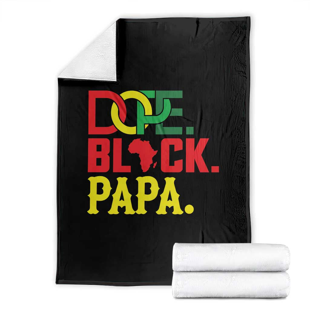 Dope Black Papa Throw Blanket Melanin King Fathers Day Gift TS12 Black Print Your Wear