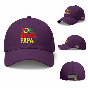 Dope Black Papa Baseball Cap Melanin King Fathers Day Gift TS12 Baseball Cap Universal Fit Purple Print Your Wear