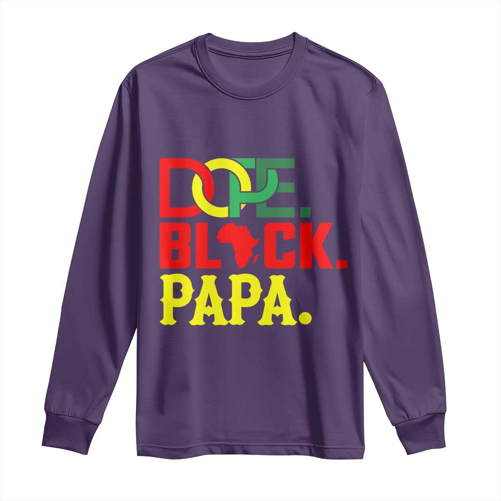 Dope Black Papa Long Sleeve Shirt Melanin King Fathers Day Gift TS12 Purple Print Your Wear