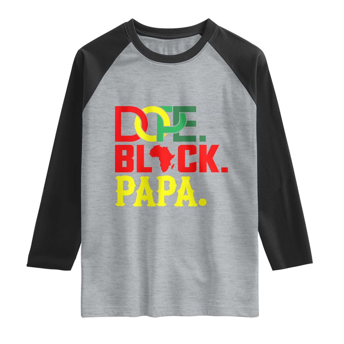 Dope Black Papa Raglan Shirt Melanin King Fathers Day Gift TS12 Heather Gray Black Print Your Wear
