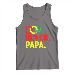 Dope Black Papa Tank Top Melanin King Fathers Day Gift TS12 Deep Heather Print Your Wear
