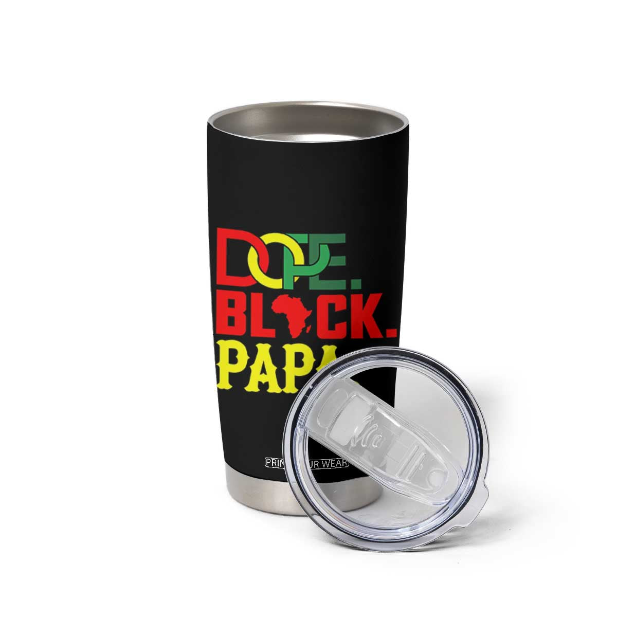 Dope Black Papa Tumbler Cup Melanin King Fathers Day Gift TS12 Print Your Wear