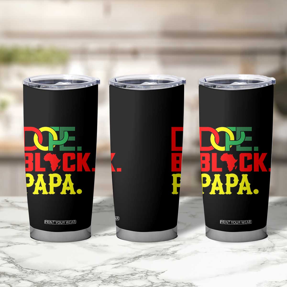 Dope Black Papa Tumbler Cup Melanin King Fathers Day Gift TS12 Print Your Wear