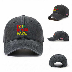 Dope Black Papa Washed Cotton Baseball Cap Melanin King Fathers Day Gift TS12 Washed Cap Universal Fit Dark Gray Print Your Wear