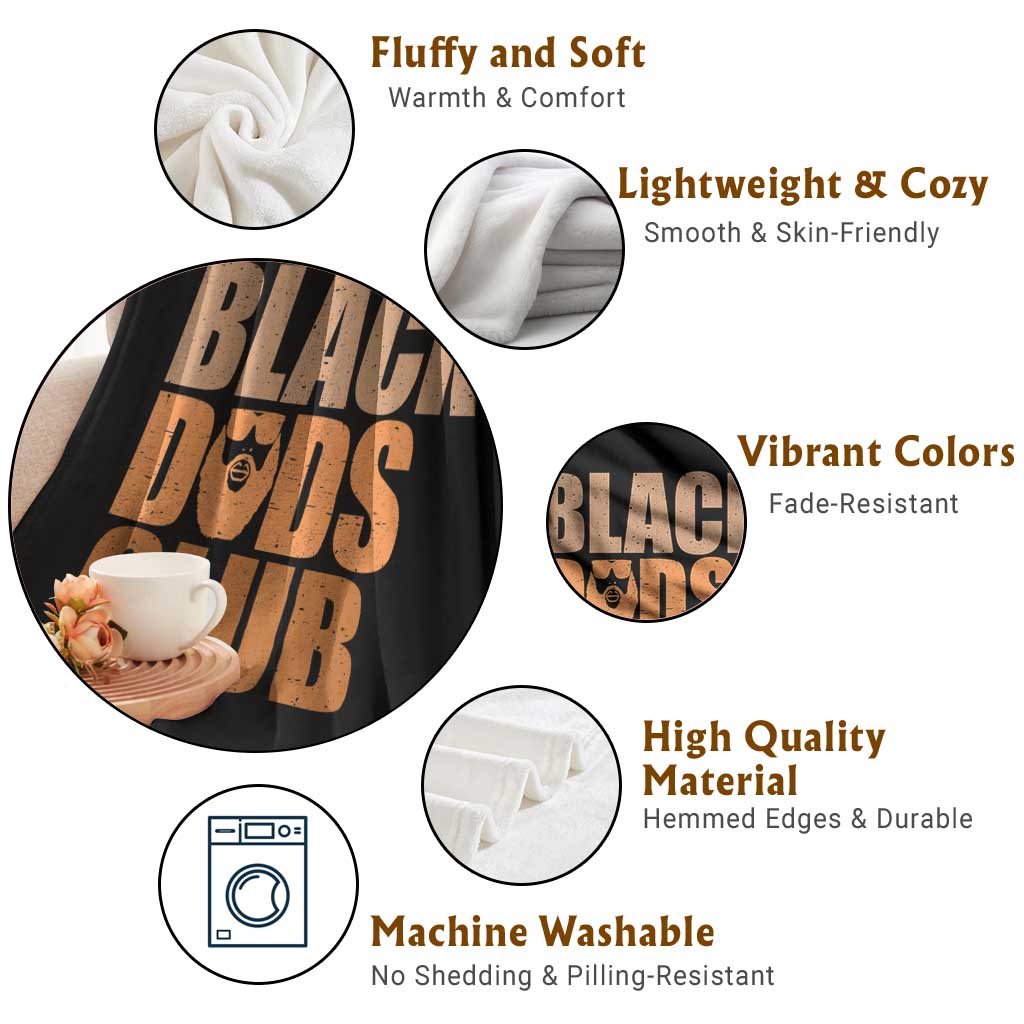 Black Dads Club Throw Blanket African American Fathers Day Gift TS12 Print Your Wear