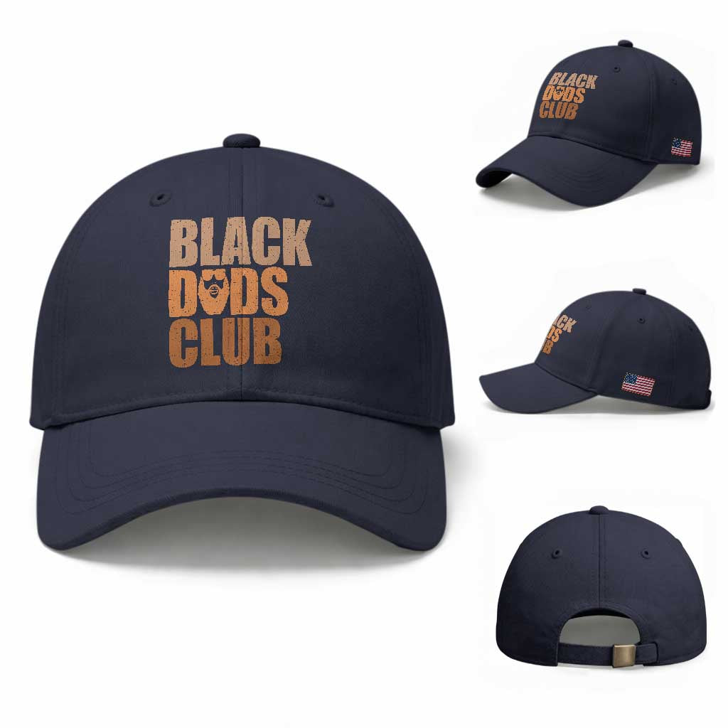Black Dads Club Baseball Cap African American Fathers Day Gift TS12 Baseball Cap Universal Fit Navy Print Your Wear