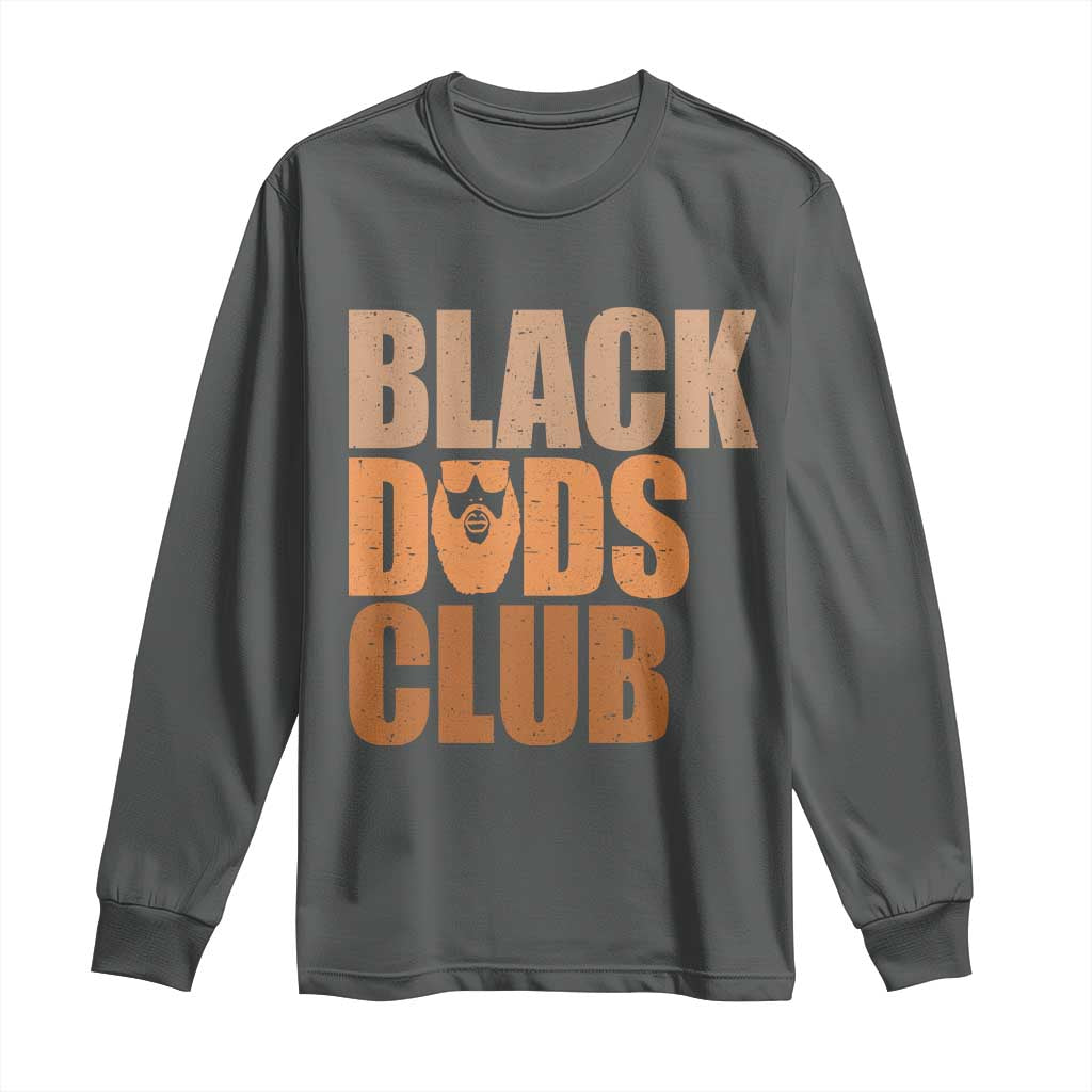 Black Dads Club Long Sleeve Shirt African American Fathers Day Gift TS12 Dark Heather Print Your Wear