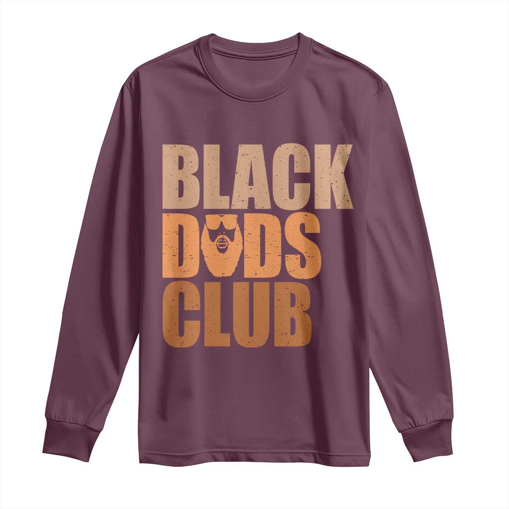 Black Dads Club Long Sleeve Shirt African American Fathers Day Gift TS12 Maroon Print Your Wear