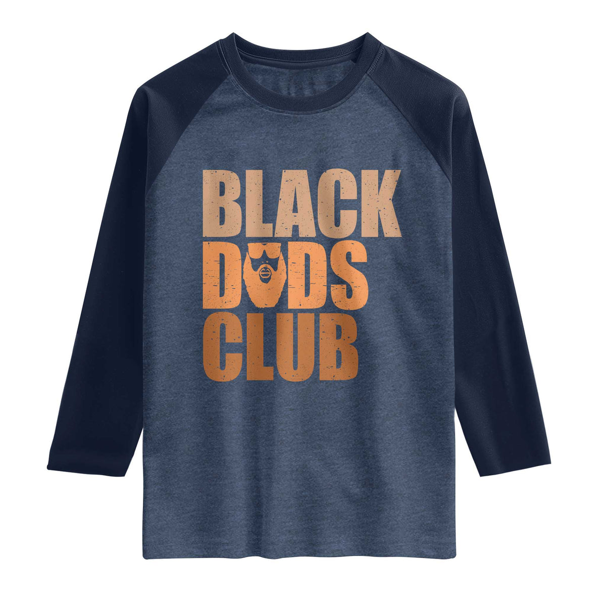 Black Dads Club Raglan Shirt African American Fathers Day Gift TS12 Heather Denim Navy Print Your Wear