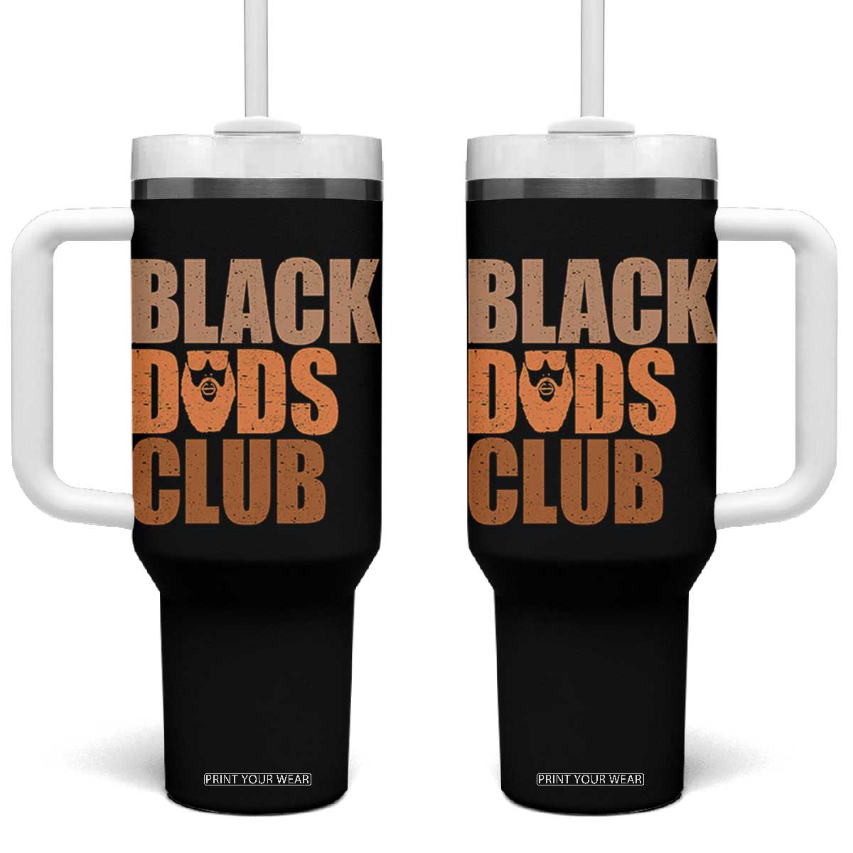Black Dads Club Tumbler With Handle African American Fathers Day Gift TS12 One Size: 40 oz Black Print Your Wear