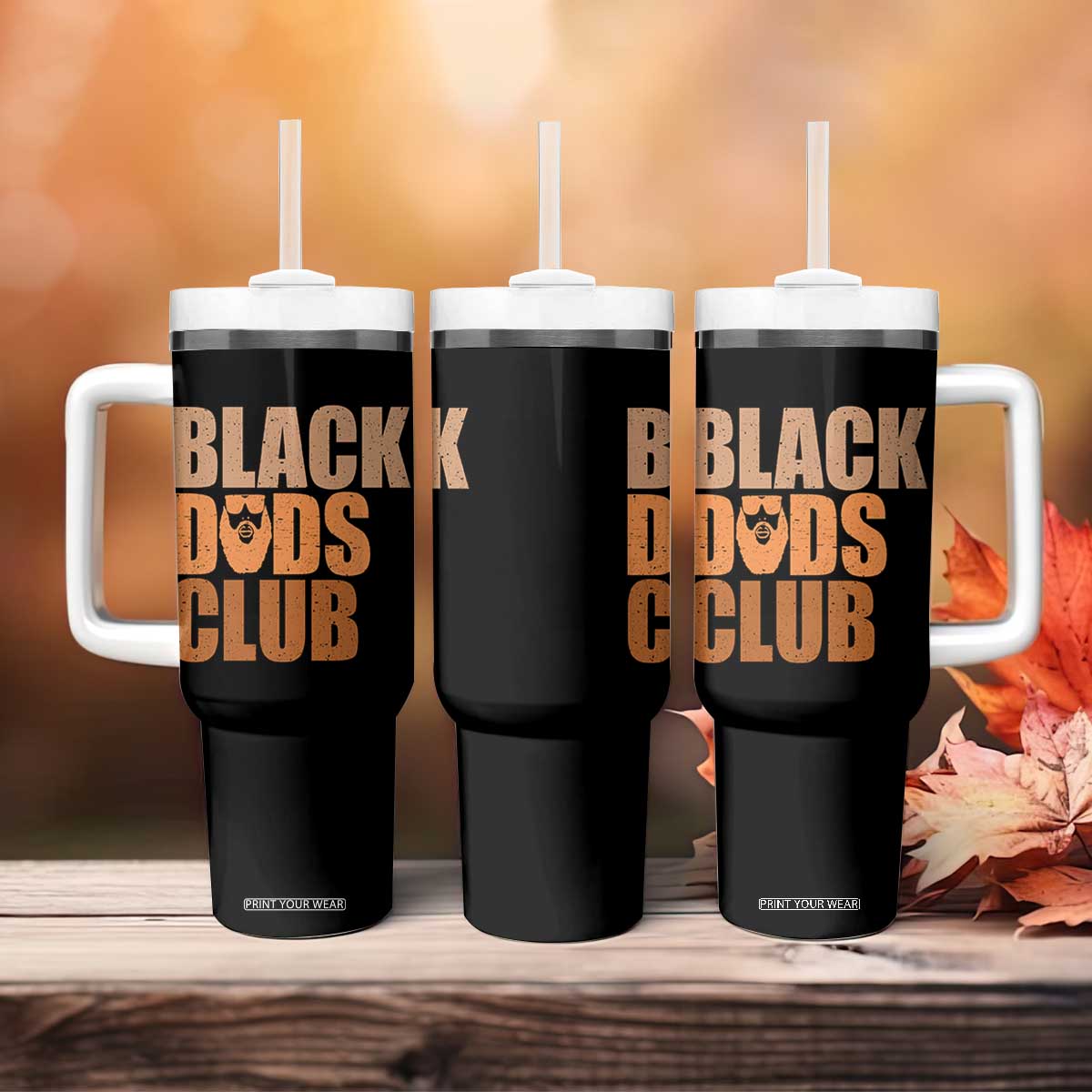 Black Dads Club Tumbler With Handle African American Fathers Day Gift TS12 Print Your Wear