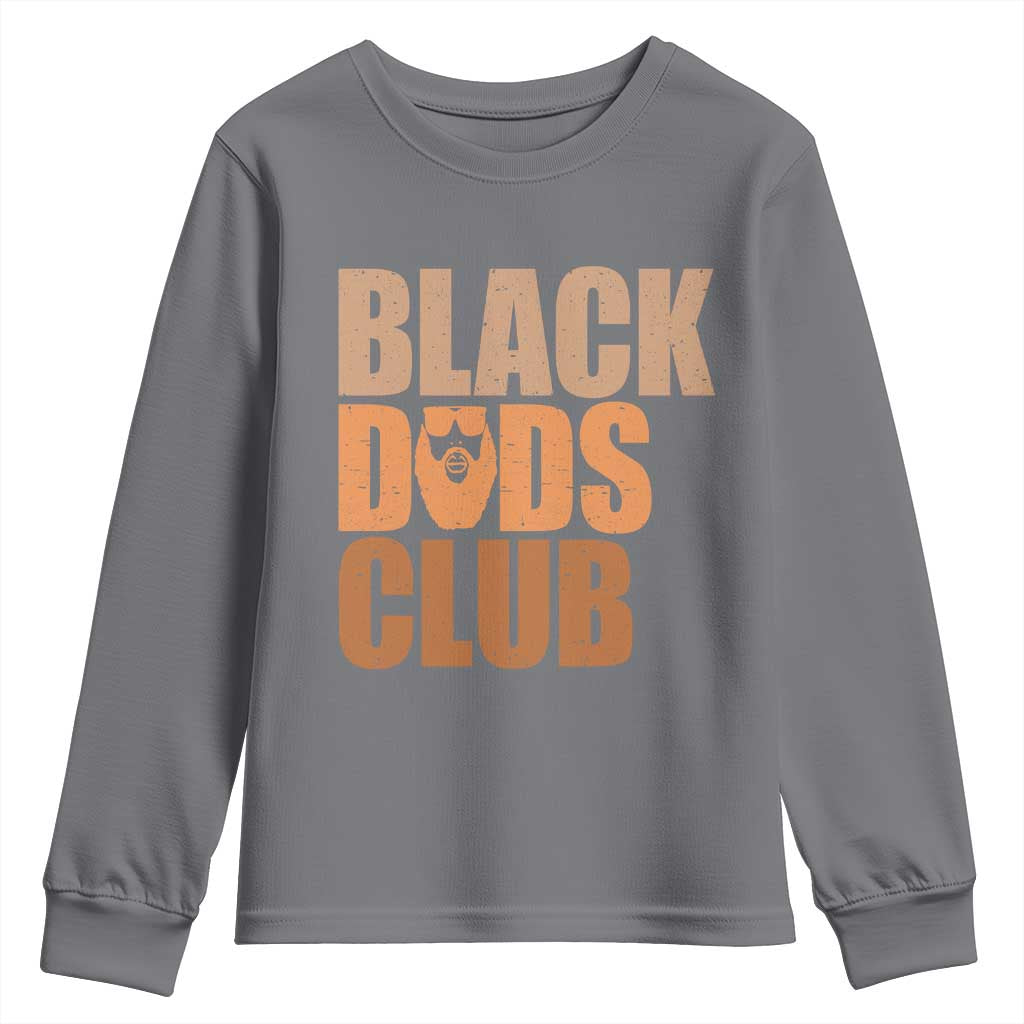 Black Dads Club Youth Sweatshirt African American Fathers Day Gift TS12 Charcoal Print Your Wear