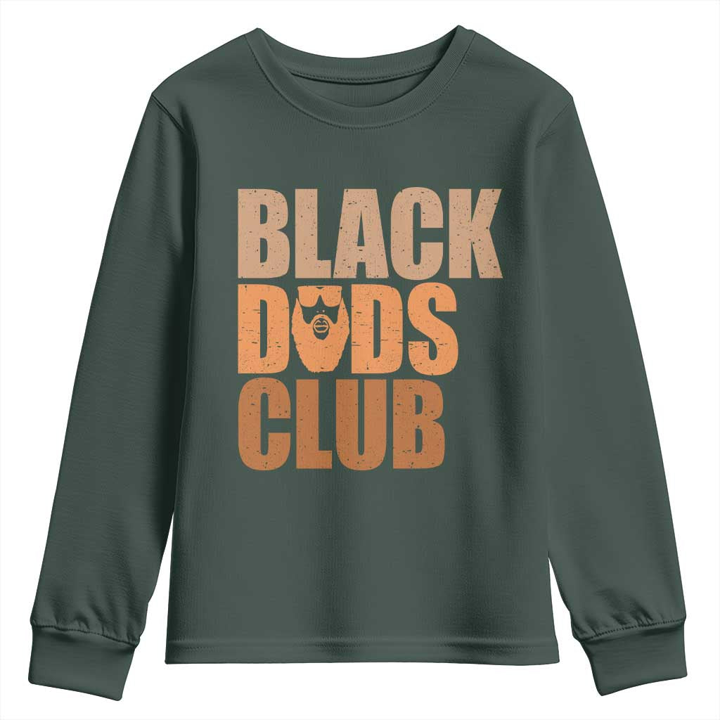 Black Dads Club Youth Sweatshirt African American Fathers Day Gift TS12 Dark Forest Green Print Your Wear