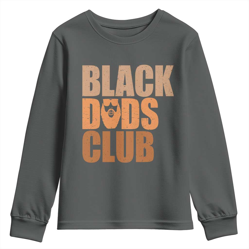 Black Dads Club Youth Sweatshirt African American Fathers Day Gift TS12 Dark Heather Print Your Wear