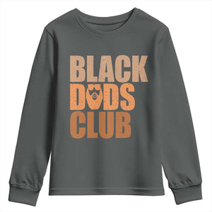 Black Dads Club Youth Sweatshirt African American Fathers Day Gift TS12 Dark Heather Print Your Wear