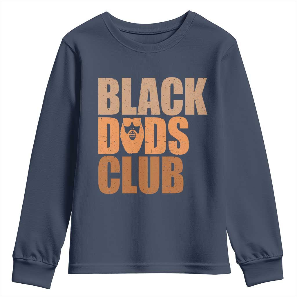 Black Dads Club Youth Sweatshirt African American Fathers Day Gift TS12 Navy Print Your Wear