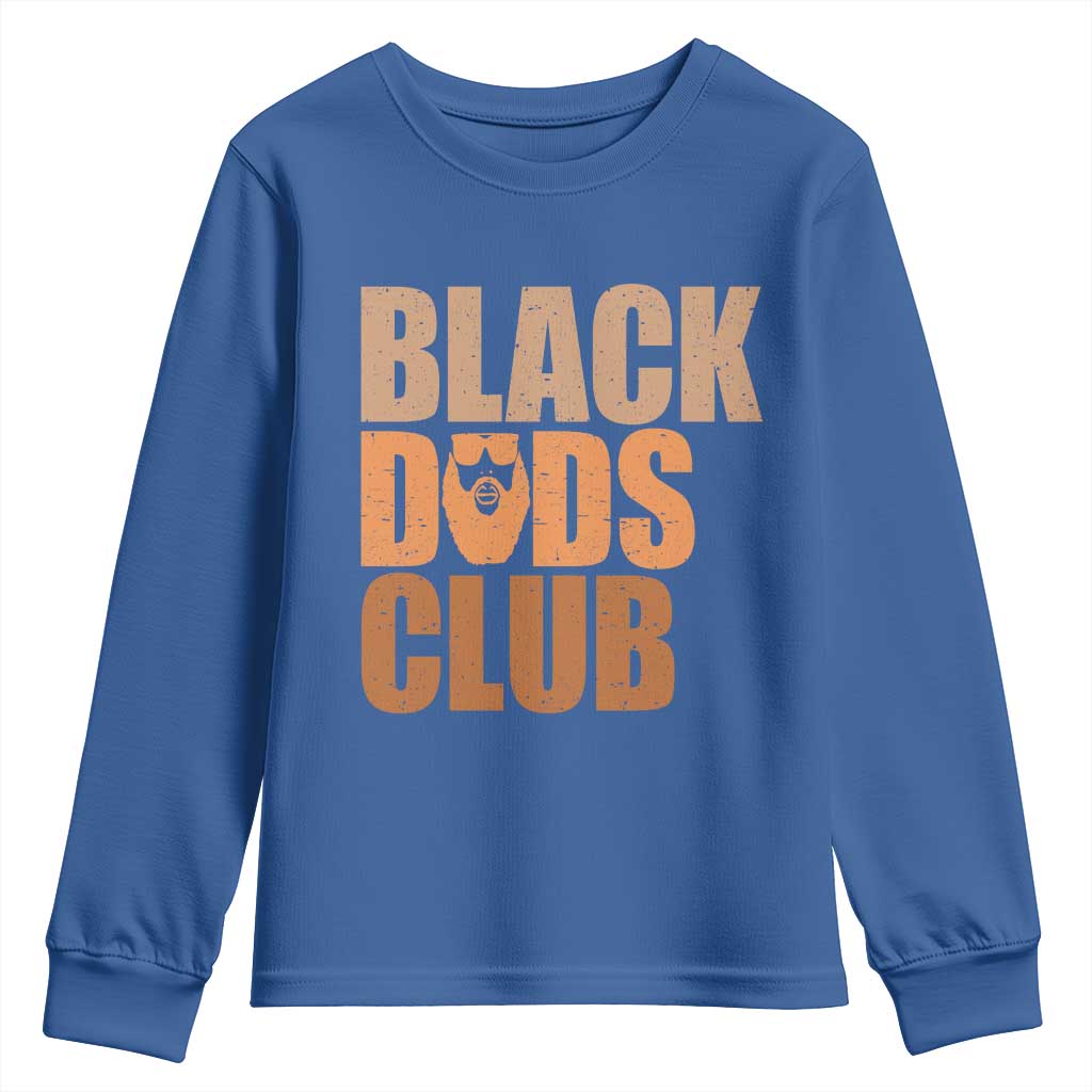 Black Dads Club Youth Sweatshirt African American Fathers Day Gift TS12 Royal Blue Print Your Wear