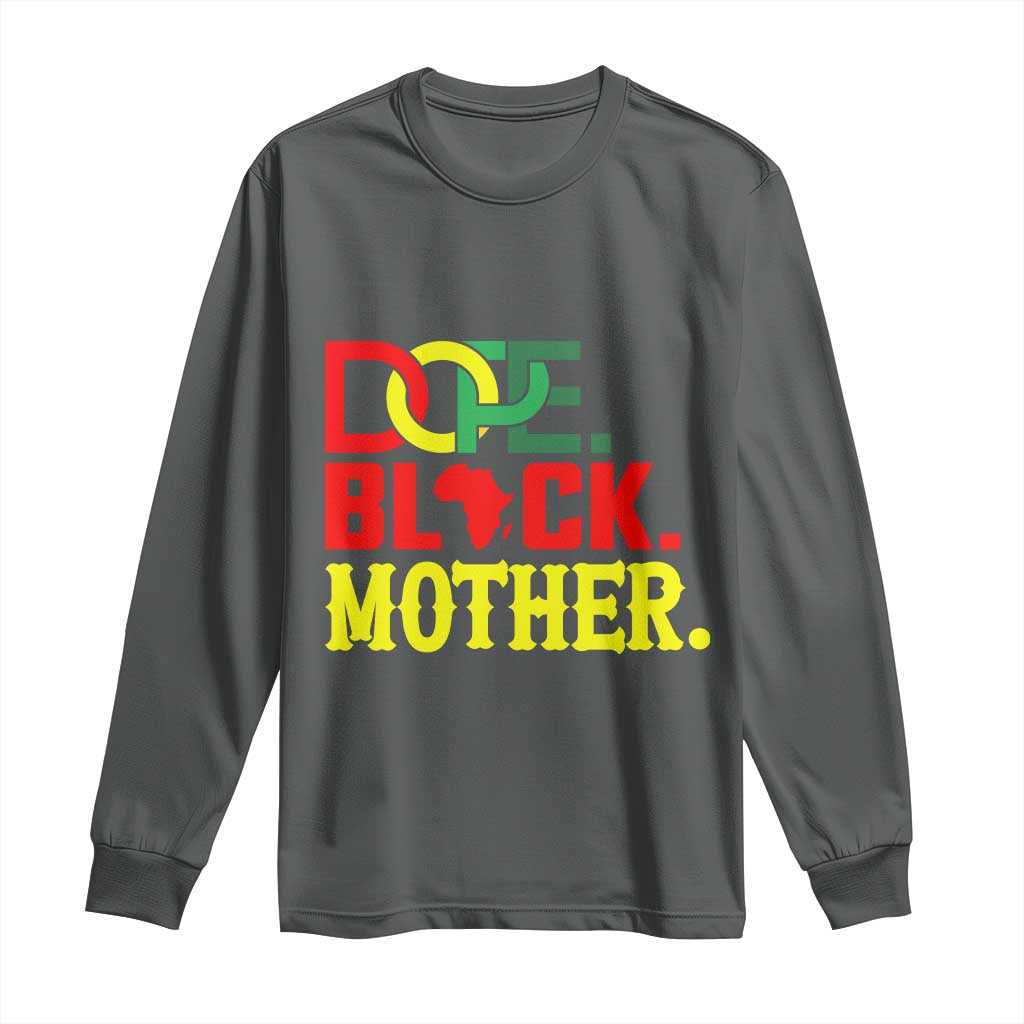 Proud African American Mom Gift Long Sleeve Shirt Dope Black Mother TS12 Dark Heather Print Your Wear