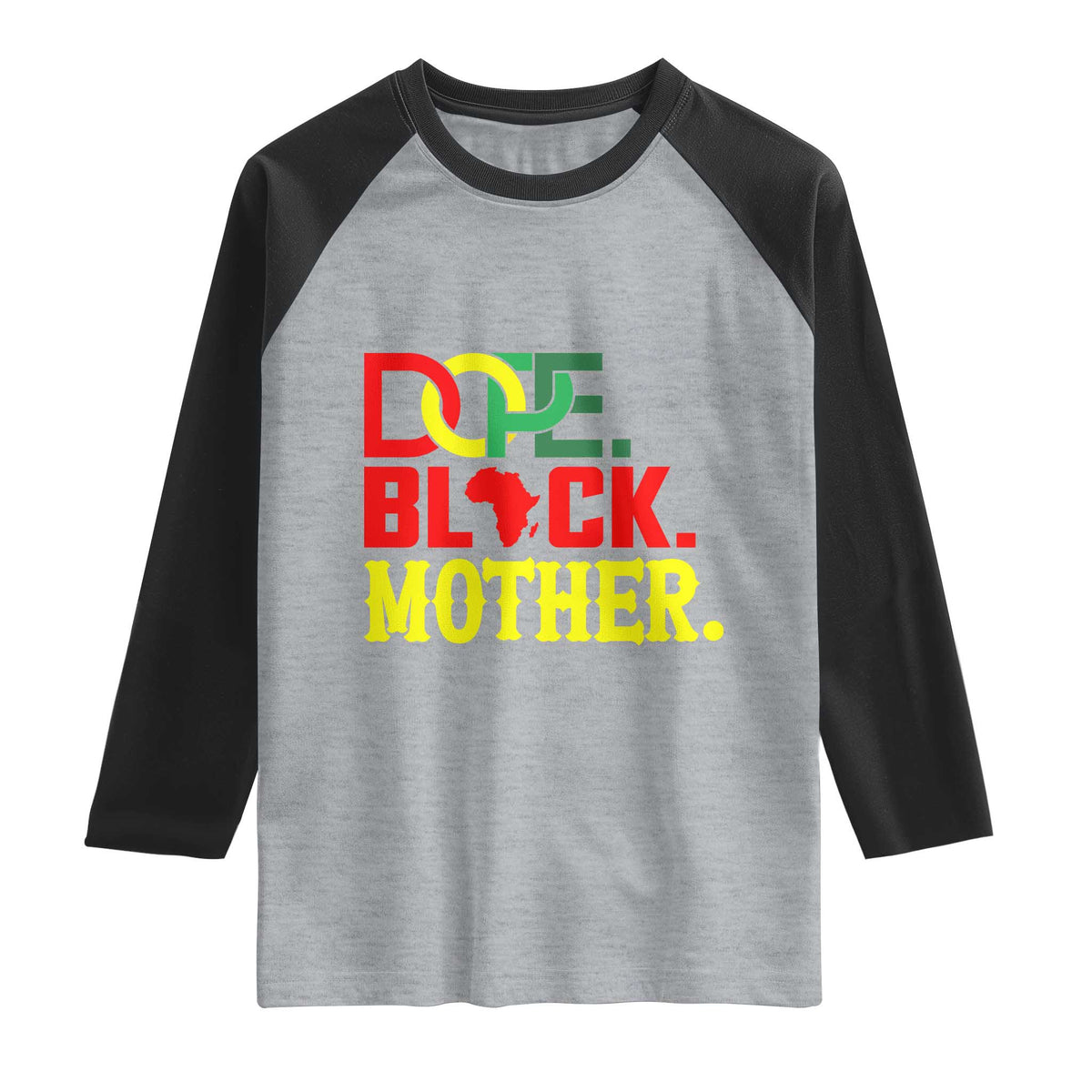 Proud African American Mom Gift Raglan Shirt Dope Black Mother TS12 Heather Gray Black Print Your Wear