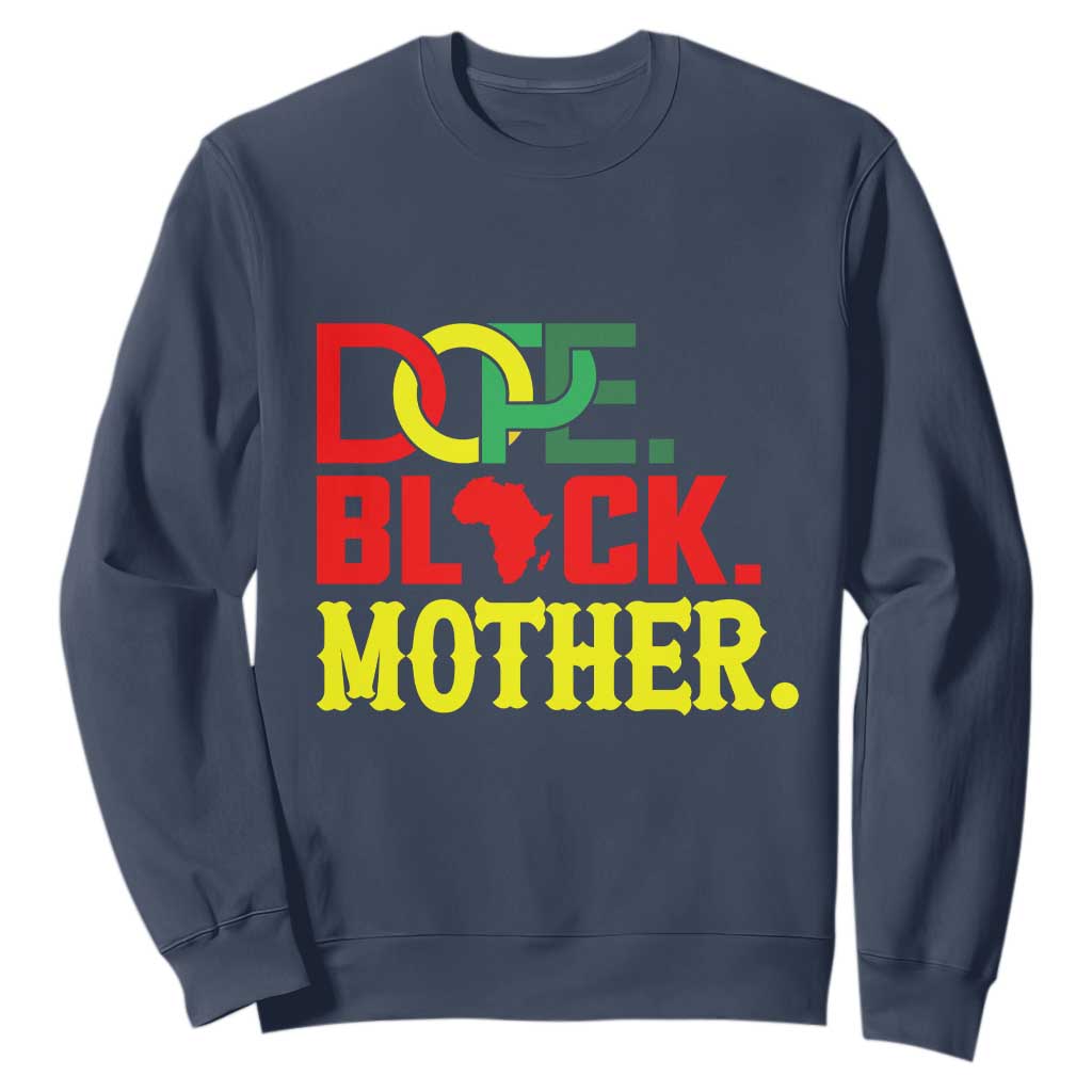 Proud African American Mom Gift Sweatshirt Dope Black Mother TS12 Navy Print Your Wear